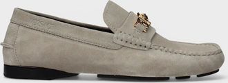 Versace Mens Driver Suede Leather Loafers Grey - Size: 10