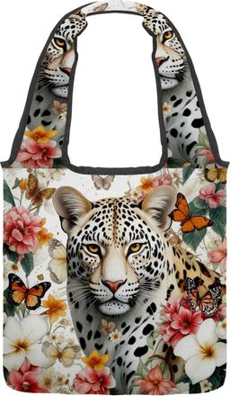 Generic Art Jungle Tiger Reversible Canvas Shoulder Tote - Double-Sided Print, 12oz Cotton, 27cm Drop, Fold-Flat Bag for Travel, Shopping, Street Outings