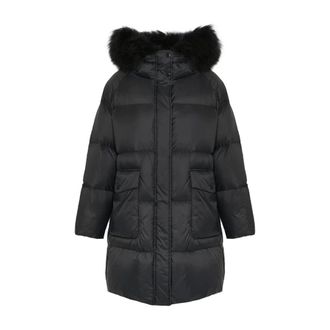 Yves Salomon Lambshearling Hooded Down Jacket