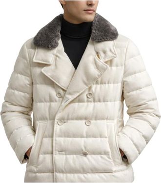 Herno Winter Jackets, male, White, Size: L Double-breasted Jacket
