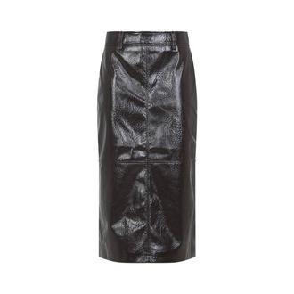 Frankie Shop Knee-Length Textured Polyurethane Skirt With Seam Detailing