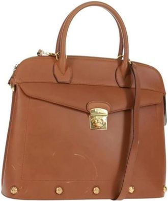 Ferragamo Pre-owned Handbags, female, Brown, Size: ONE SIZE Pre-owned Leather Handbag