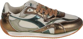 Diadora Equipe Revenge Metal Leather-Blend Low-Top Sneakers