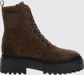 Hogan Anfibi stringati H700 in pelle di vitello scamosciata con suola dentellata
