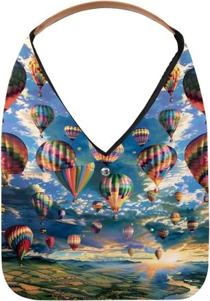 Generic Air Balloons Blue Sky Reusable Lightweight Grocery Bags - Foldable Into Compact Pouch, Washable & Sturdy, Multipurpose for Shopping and Travel