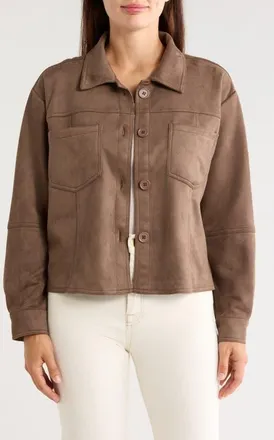 Beach Lunch Lounge Shea Faux Suede Jacket in Koala at Nordstrom, Size X-Small