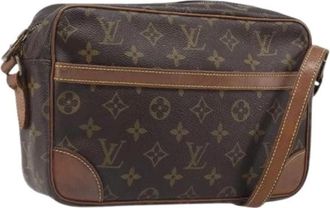 Louis Vuitton Pre-owned Monogram Crossbody Bag - Dames - Vintage Schoudertas - Bruin - ONE Size - Leer - Vintage