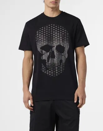 Philipp Plein Round Neck T-Shirt Skull Strass Skull Strass Men in Black at Nordstrom, Size Xxx-Large