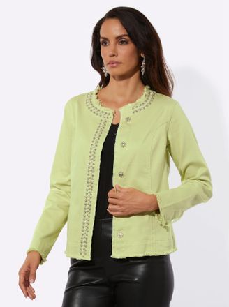 Cr&eacute;ation L Jeansblazer CREATION L Lyocell-Baumwoll-Mix-Blazer, Damen, Gr. 36, pistazie, 56% Baumwolle, 19% Polyester, 14% Lyocell, 10% Viskose, 1% Elasthan, Blaz