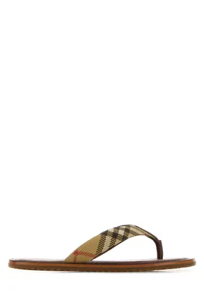 Burberry Beige Checks Slippers