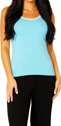 French Kyss Soft Stretch Contrast Tank Top In Surf