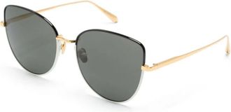 Linda Farrow Witte SUN Zonnebril - Dames - Zonnebrillen - Geel - 61 MM - Accessoires