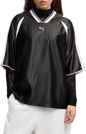 Puma Oversized Football Jersey in Puma Black at Nordstrom, Size X-Large