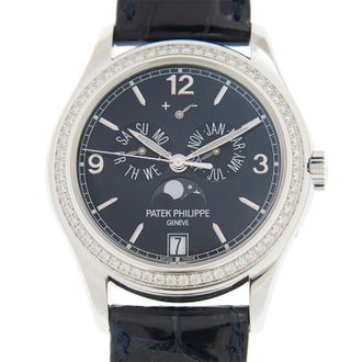 Patek Philippe Pre-owned Patek Philippe Complications Diamond Blue Dial Mens Watch 5147G-001