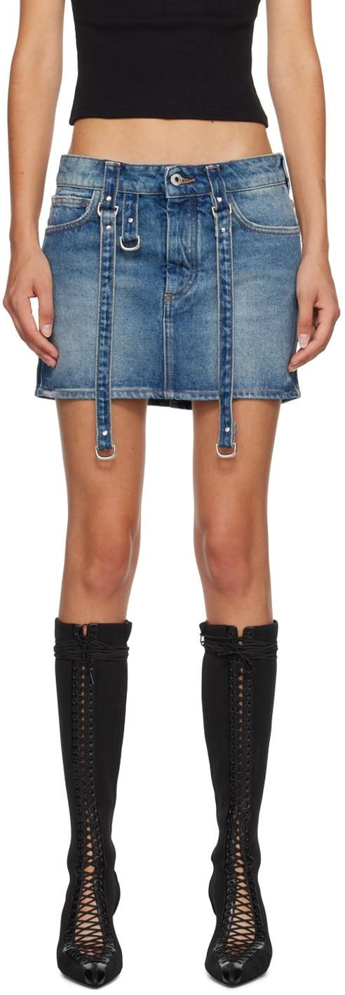 Valentino Garavani Denim Skirts, female, Blue, Size: S Mini