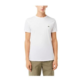 Lacoste T-Shirts, male, White, Size: 2XL Cotton T-Shirt