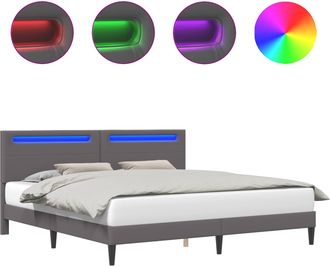 vidaXL Estructura De Cama Gris 180 X 200 Cm Cuero Sint&eacute;tico Vidaxl