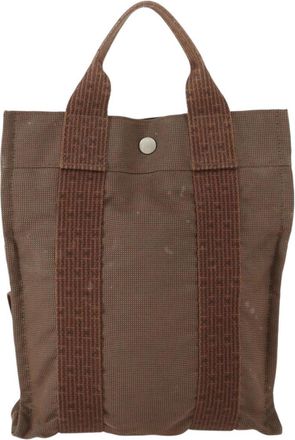 Herm&egrave;s Herline Backpack Canvas Brown Canvas Backpack Bag (Pre-Owned)