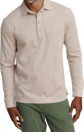 Southern Tide Sandy Cay Long Sleeve Knit Polo In Sandstone Khaki