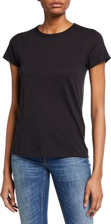 Rag & Bone Rag & Bone Jean Womens Black The Tee Crew Neck Solid Short Sleeve T-Shirt