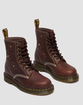 Dr. Martens Leren geborduurde 1460 Pascal laarzen Grizzly
