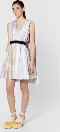 Roksanda Ilincic Elia Printed Cotton Mini Dress in Brush Chalk /Wisteria at Nordstrom, Size 10