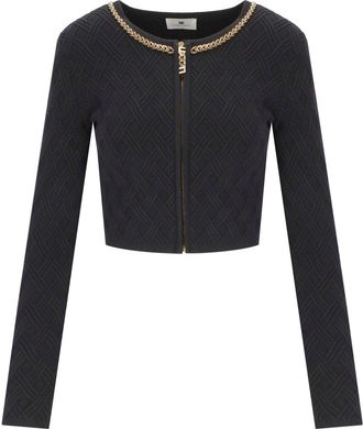 Elisabetta Franchi CARDIGAN CROP NERO ELISABETTA FRANCHI