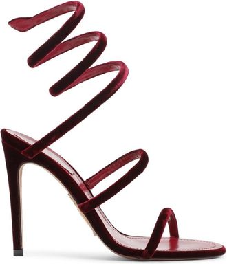 Rene Caovilla Velvet Snake Sandals