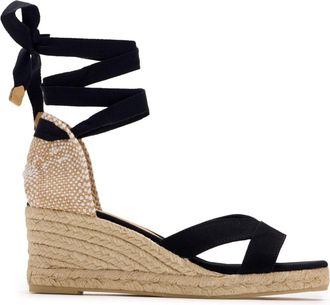 Castaner Espadrilles met open neus - Zwart