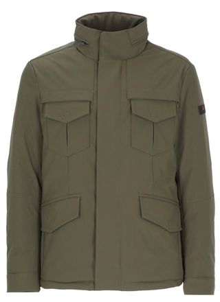 Peuterey Olive Green Stripes Padded Utility Jacket