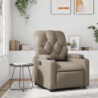 vidaXL Sill&oacute;n Reclinable De Cuero Sint&eacute;tico Color Capuchino Vidaxl