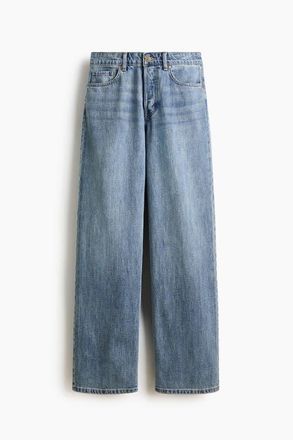 H&M Wide Regular Waist Jeans in Light Denim Blue at Nordstrom, Size 18