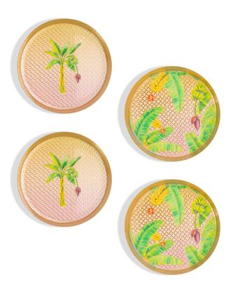 Tiramisu Golden Canopy Banana Grove Gold Foil Coaster Set