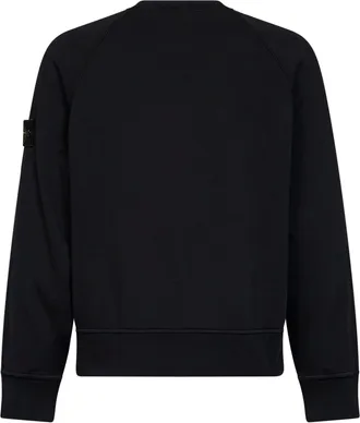 Stone Island Mens Crewneck Sweatshirt Black Cotton Sweatshirts Sweater