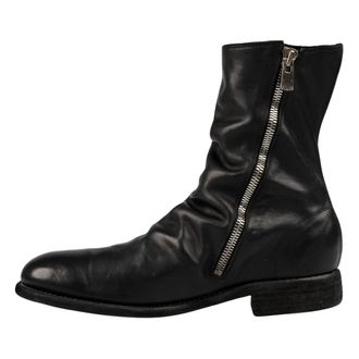 Guidi Schoenen, Heren, Zwart, 44 EU, Leer, Side Zip Mid-Height Leather Boots