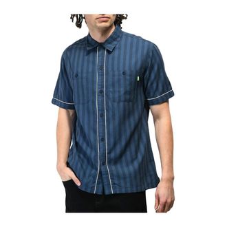 HUF Soho S/S Woven Top - - Shirts - Uomo - Blu - L
