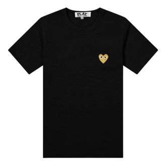 Comme Des Gar&ccedil;ons SS25 Gold Heart T-Shirt Black AX-T216-051-1
