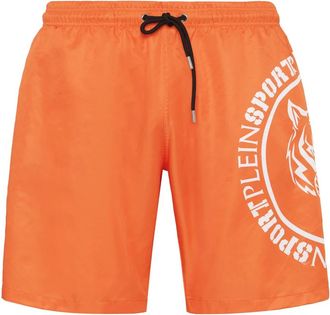 Plein Sport Swim Trunks Carbon Tiger - Heren - Badpakken - Oranje - S - Polyester - Fitness