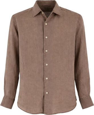 MC2 Saint Barth Shirt - Heren - Casual Overhemden - Bruin - 2XL - Linnen - Overhemden