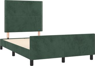 vidaXL Vidaxl - Estructura Cama Sin Colch&oacute;n Terciopelo Verde Oscuro 120x190cm