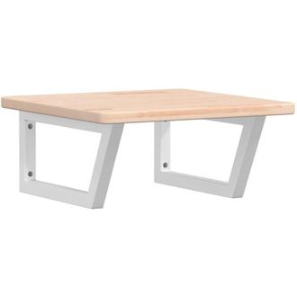 vidaXL Estante De Lavabo De Pared De Acero Y Madera Maciza De Roble Vidaxl