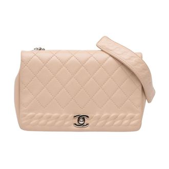Chanel Pre-owned Quilted Leather Shoulder Bag - Dames - Pre-owned - Beige - Maat: ONE Size Leer