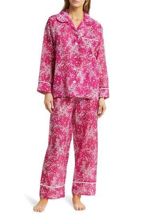 Papinelle Sleepwear Cheri Blossom Cotton & Silk Pajamas in Dark Raspberry at Nordstrom Rack, Size X-Large