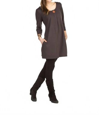 Papillon One Button Dress With Pocket In Black
