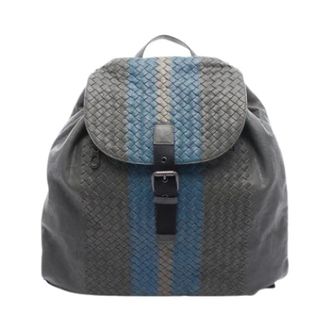 Bottega Veneta Pre-owned Vintage Rugzak - Dames - Vintage Rugzakken - Grijs - ONE Size - Leer - Vintage