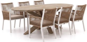 Manifesto Furniture Manifesto Rivola/ROUGH-Y Ellips 200cm dining tuinset 7-delig