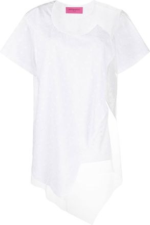 Viktor & Rolf Floating Time mesh-panel T-shirt - women - Cotton - S - White