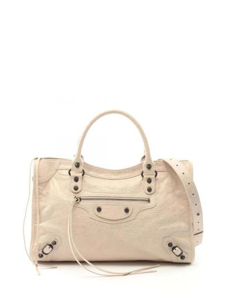 Balenciaga Borsa a tracolla Le City media in pelle di agnello 2010-2025 - Marrone