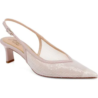 Badgley Mischka Zabelle Slingback Pump in Nude Matte at Nordstrom, Size 9.5