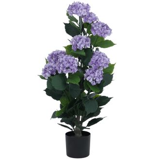 Hhg [nunca Usado] Hortensia Artificial Hhg-040, Planta Decorativa, Hortensia Artificial, Planta Artificial, Para Exterior, Polietileno, 90 X 50 X 50 Cm, M